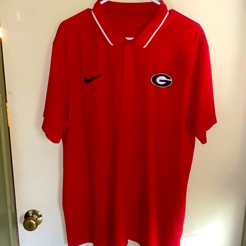 New Nike A Bulldog Polo size Xl Red dri- fit